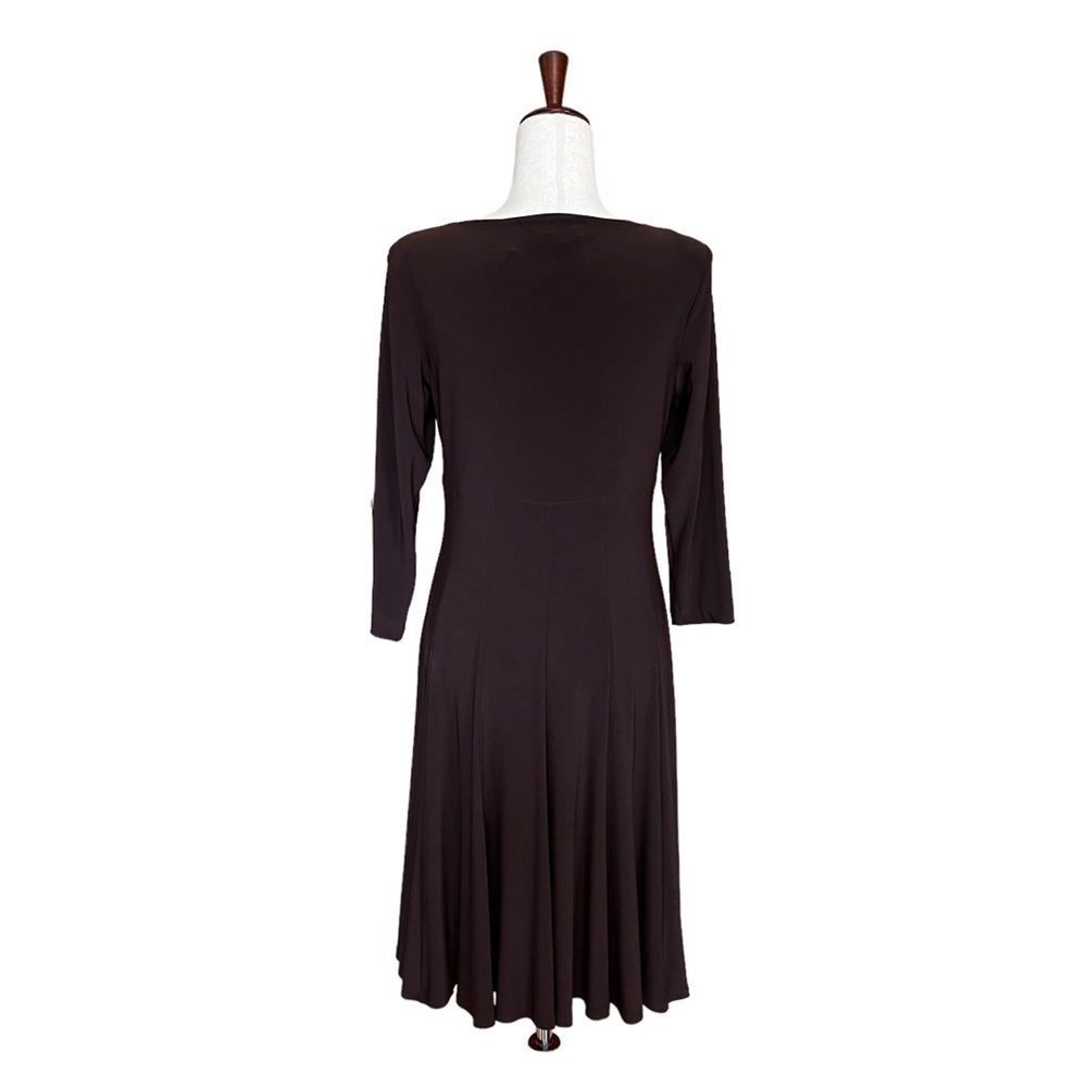 Lauren Ralph Lauren Faux Wrap Top Flare Bottom Long Sleeve Brown Sz. 8 #1345 NWT - Picture 5 of 7